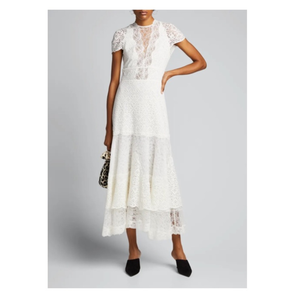 JONATHAN SIMKHAI Multimedia Lace Midi Dress sz 6